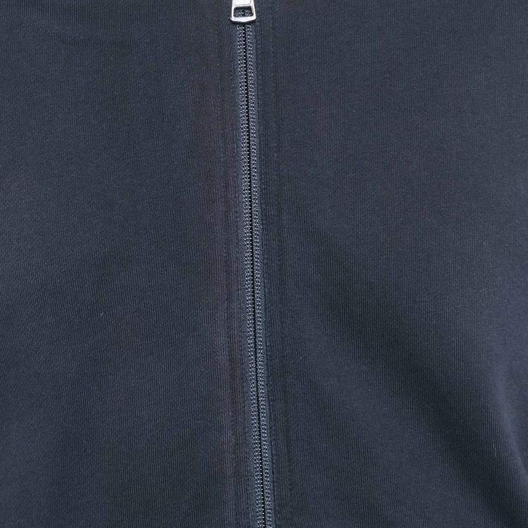 Pre Owned Moncler Navy Blue Cotton Zip-Up Hoodie M