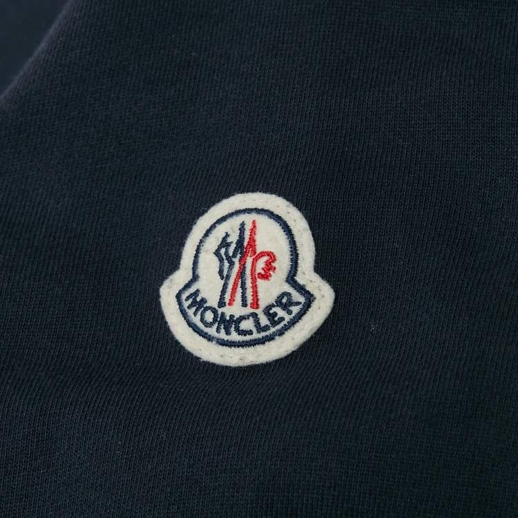 Pre Owned Moncler Navy Blue Cotton Zip-Up Hoodie M