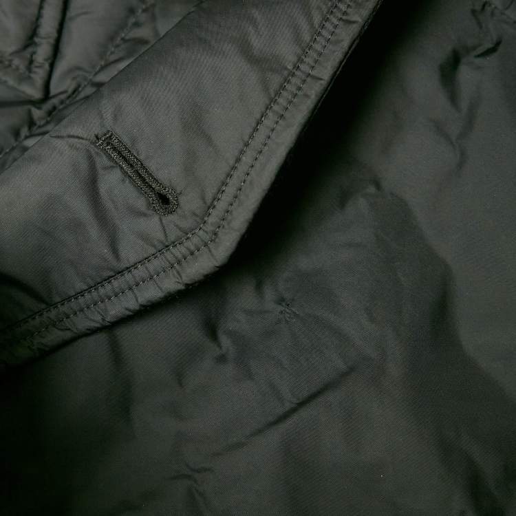 Pre Owned Moncler Black Real Fur Trim Nylon Hooded Down Jacket L