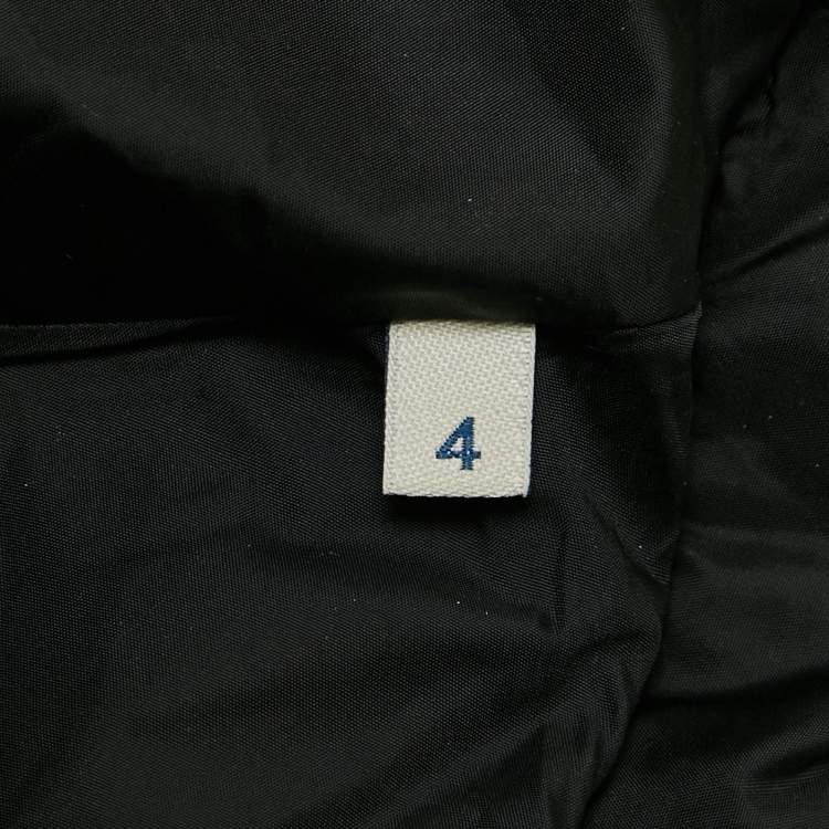 Pre Owned Moncler Black Real Fur Trim Nylon Hooded Down Jacket L