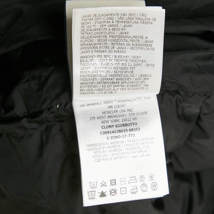 Pre Owned Moncler Black Real Fur Trim Nylon Hooded Down Jacket L