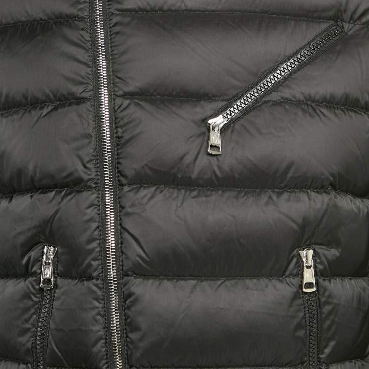 Pre Owned Moncler Black Nylon Aubin Quilted Shell Down Jacket M