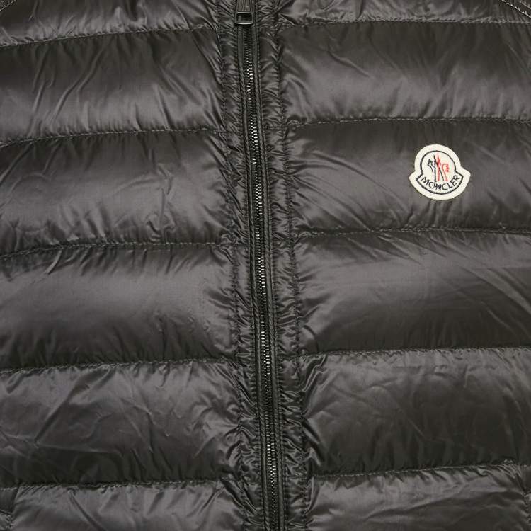 Pre Owned Moncler Black Nylon Down Arves Gilet L