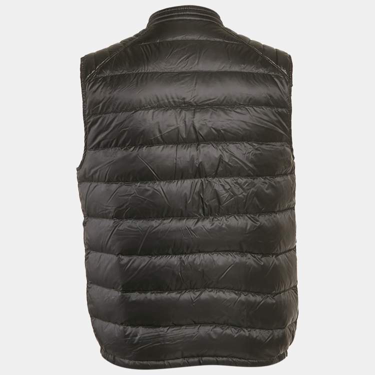 Pre Owned Moncler Black Nylon Down Arves Gilet L