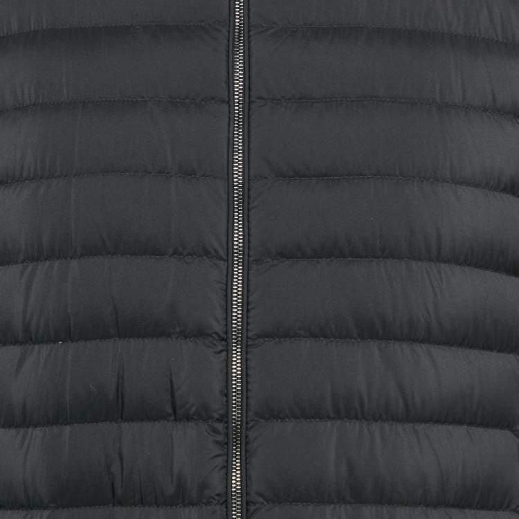 Pre Owned Moncler Black Nylon and Cotton Knit Maglia Tricot Cardigan Jacket L