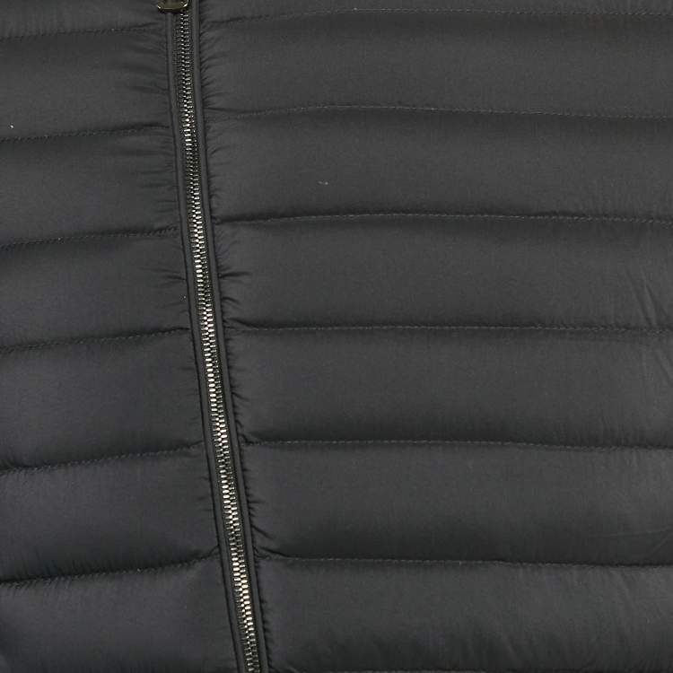 Pre Owned Moncler Black Nylon and Cotton Knit Maglia Tricot Cardigan Jacket L