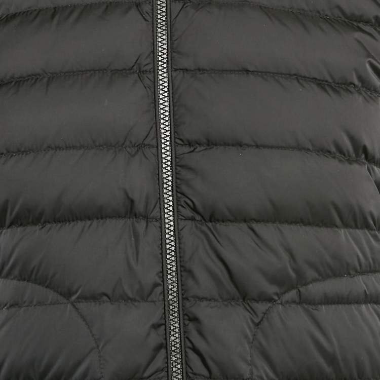 Pre Owned Moncler Black Nylon and Cotton Knit Maglia Tricot Cardigan Jacket L