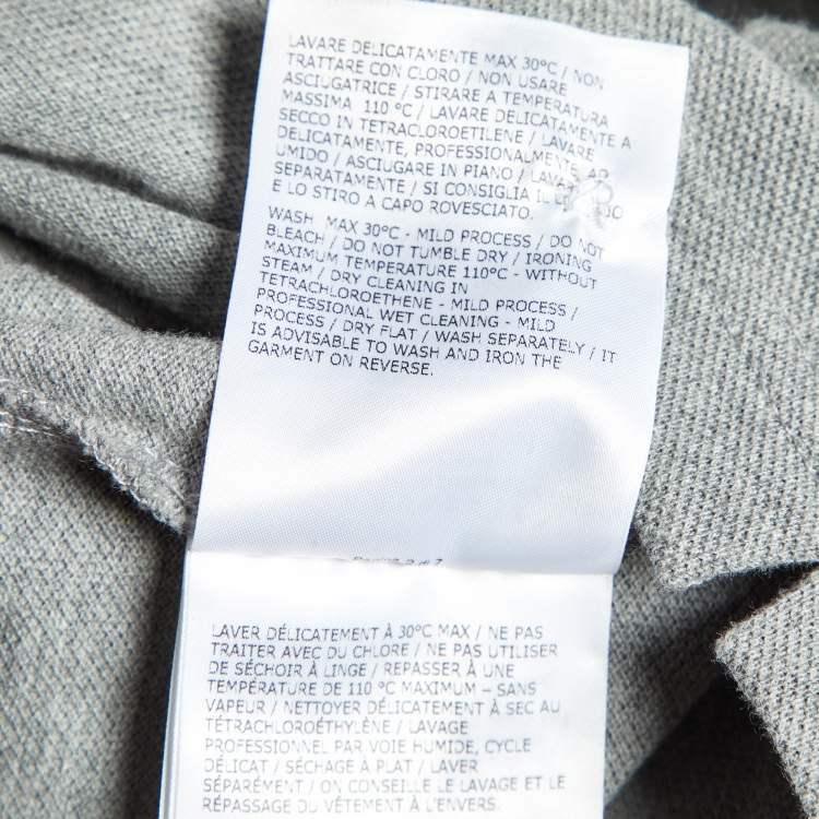 Pre Owned Moncler Grey Cotton Long Sleeve Polo T-Shirt L 