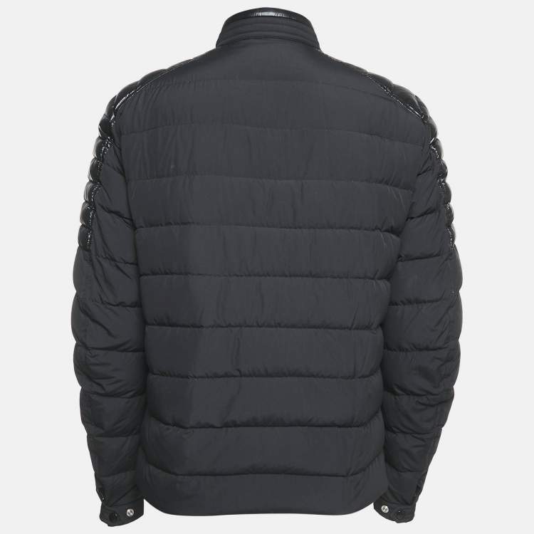 Pre Owned Moncler Black Nylon Zip-Up Quilted Down Jacket L
