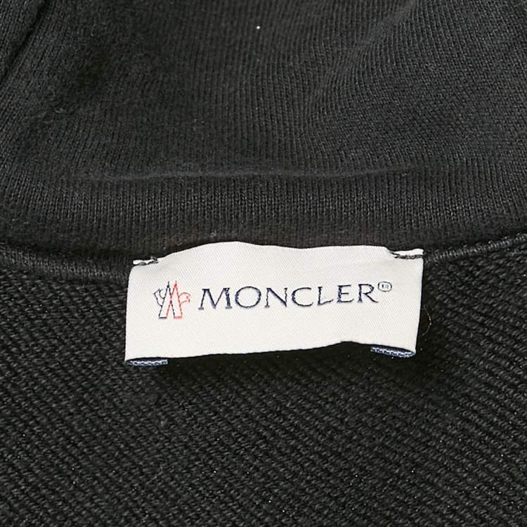 Pre Owned Moncler Black Jersey Zip-Up Hooded Jacket XL