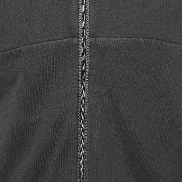 Pre Owned Moncler Black Jersey Zip-Up Hooded Jacket XL