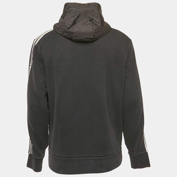 Pre Owned Moncler Black Jersey Zip-Up Hooded Jacket XL