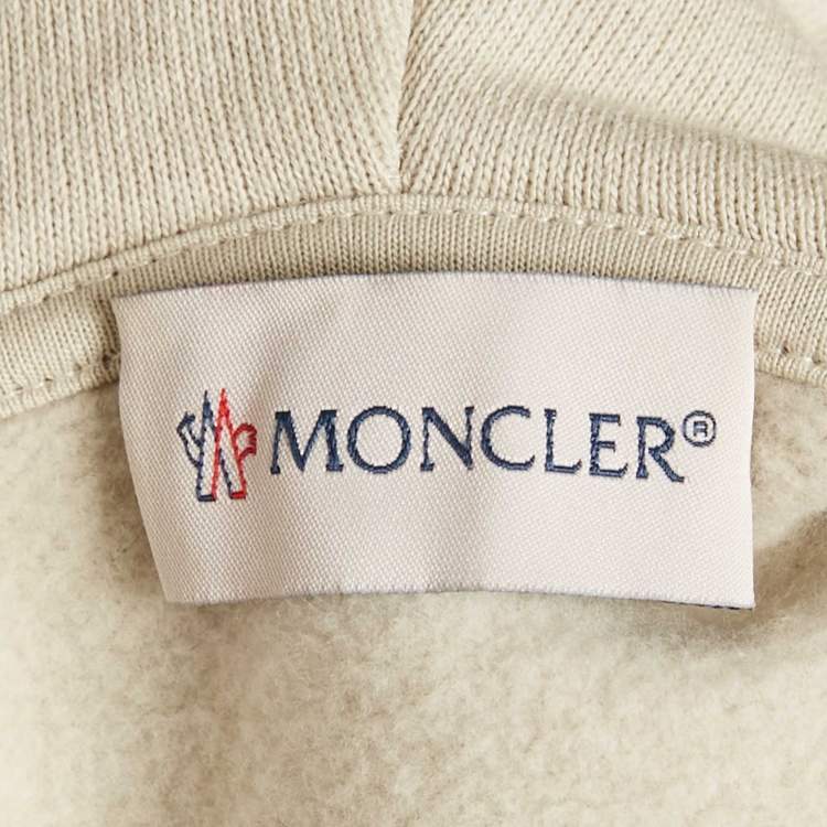 Pre Owned Moncler x Adidas Grey Cotton and Puffer Trim Hoodie S