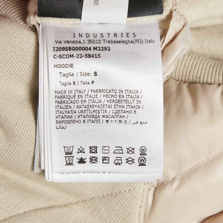 Pre Owned Moncler x Adidas Grey Cotton and Puffer Trim Hoodie S