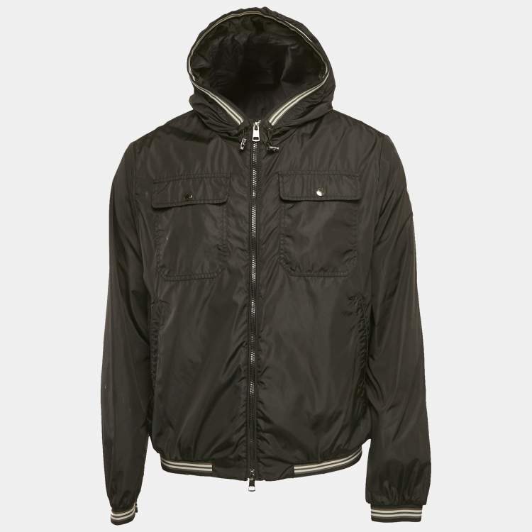 Pre Owned Moncler Black Nylon Hooded Zip-Up Jean-Claude Jacket M