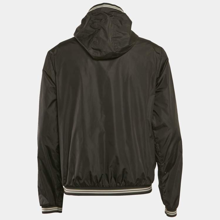 Pre Owned Moncler Black Nylon Hooded Zip-Up Jean-Claude Jacket M