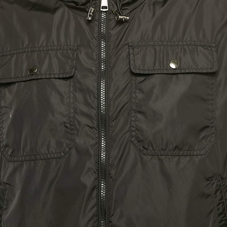 Pre Owned Moncler Black Nylon Hooded Zip-Up Jean-Claude Jacket M
