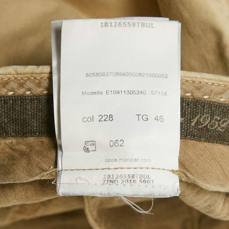 Pre Owned Moncler Beige Cotton Gabardine Bermuda Shorts S