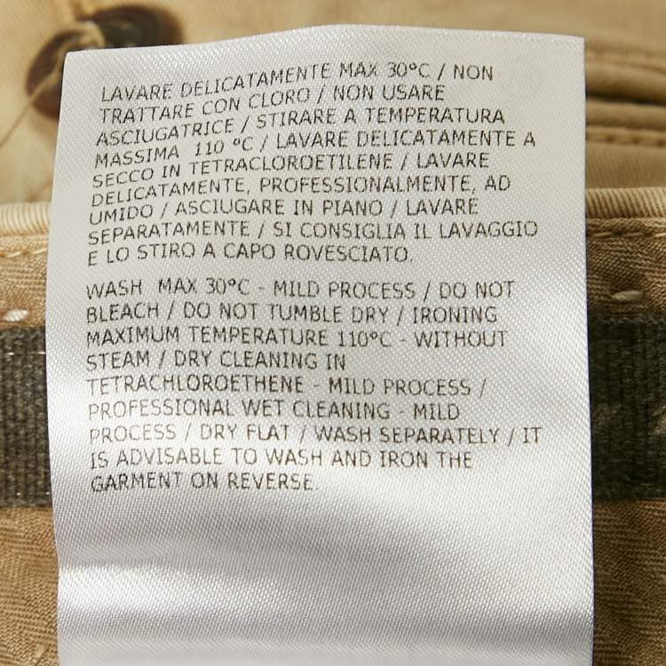Pre Owned Moncler Beige Cotton Gabardine Bermuda Shorts S