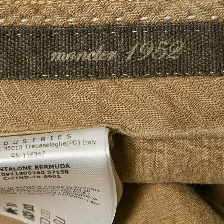 Pre Owned Moncler Beige Cotton Gabardine Bermuda Shorts S