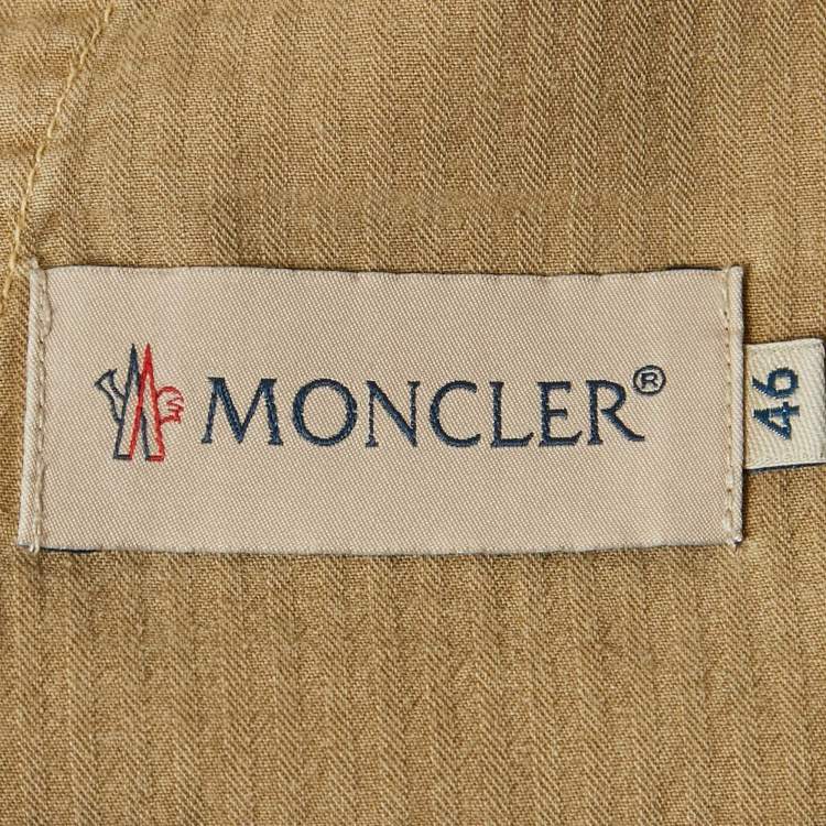 Pre Owned Moncler Beige Cotton Gabardine Bermuda Shorts S