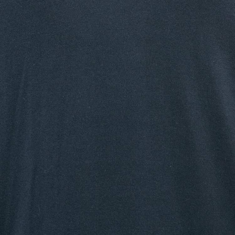 Pre Owned Moncler Blue Cotton Long Sleeve Sweater M