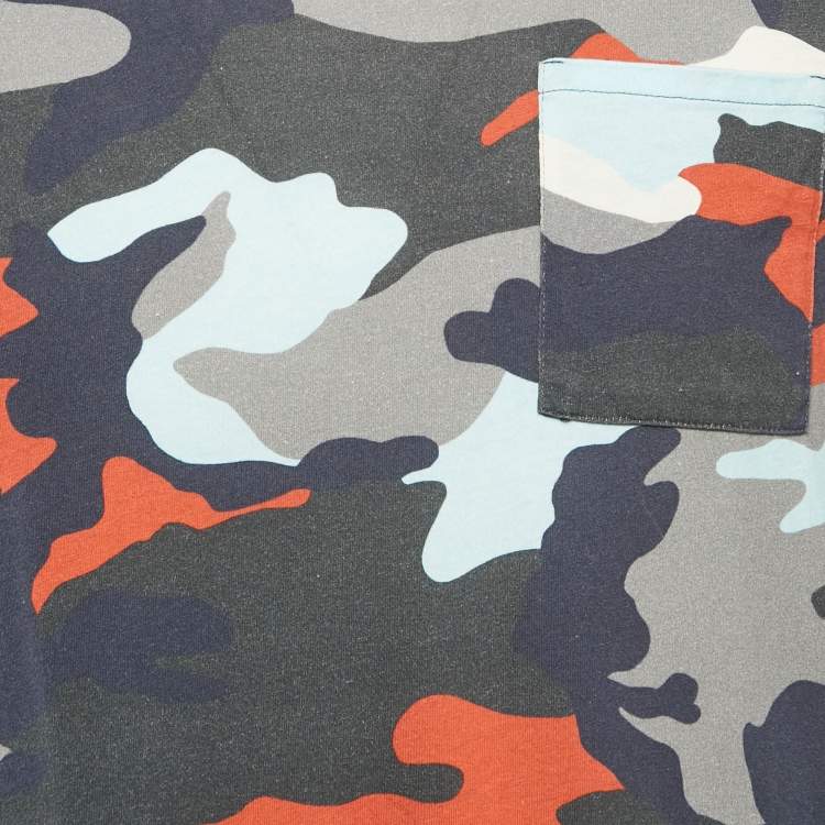 Pre Owned Moncler Multicolor Camouflage Print Jersey T-Shirt L