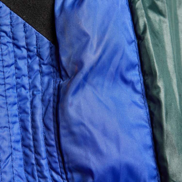 Pre Owned Moncler Blue Quilted Hooded Jacket S