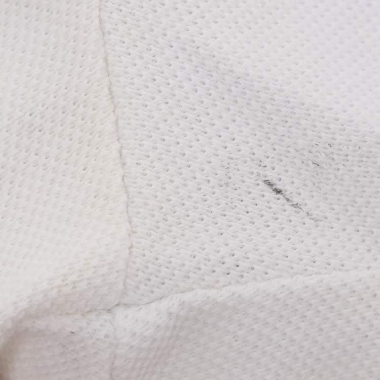 مملوكة مسبقًا Moncler White Jersey Logo Patch Polo T-Shirt M