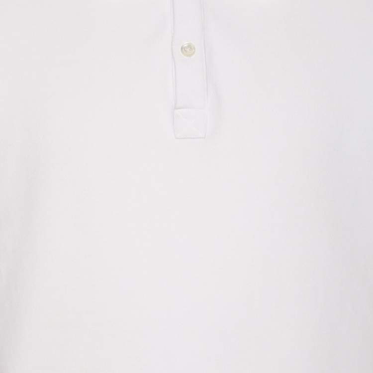 مملوكة مسبقًا Moncler White Jersey Logo Patch Polo T-Shirt M