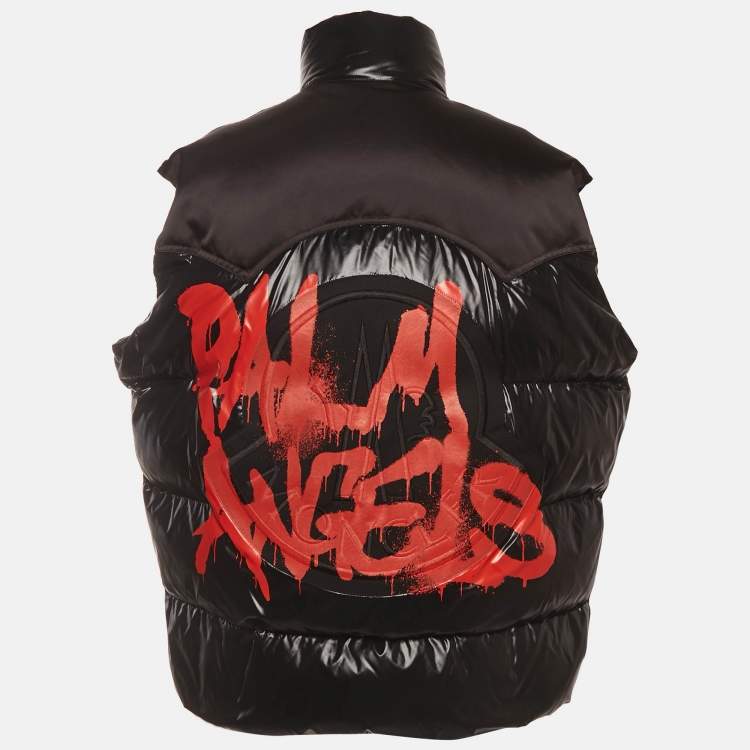Pre Owned Moncler x Palm Angel Black Nylon Oversized Down Vest XS