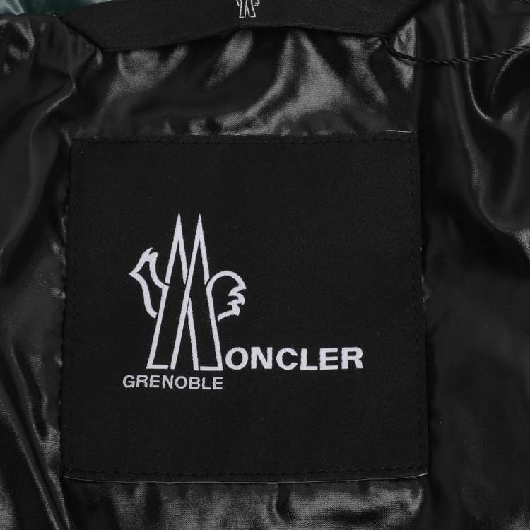 Pre Owned Moncler Green/Black Nylon Quilted Hooded Puffer Jacket M