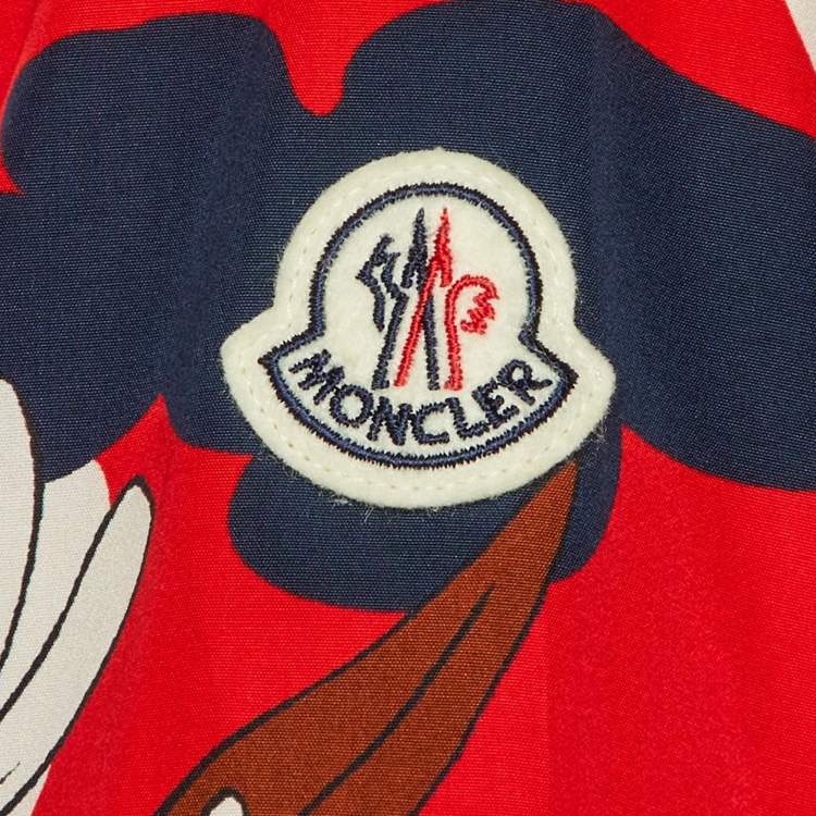 مملوكة مسبقًا قميص مونكلير قطن بطبعة زهور متعددة الألوان بياقة معسكر مقاس متوسط (ميديم)