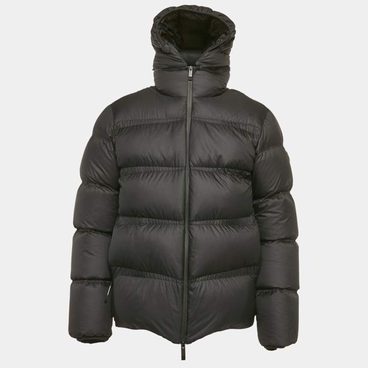 Pre Owned Moncler Black Nylon Puffer Down Masac Jacket L