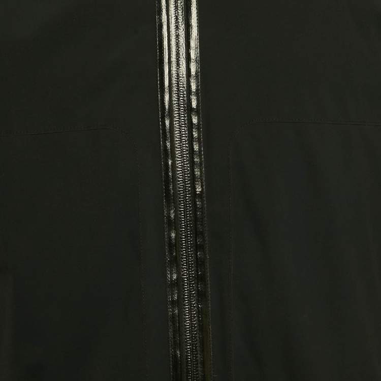 Pre Owned Moncler Black Synthetic Hooded Down Jacket M