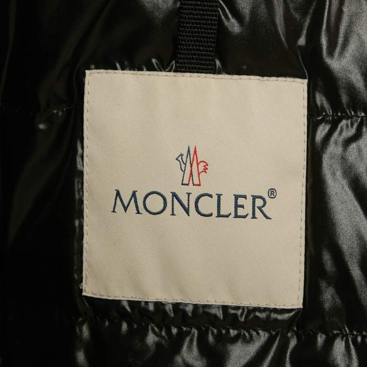 Pre Owned Moncler Black Synthetic Hooded Down Jacket M