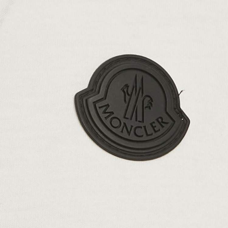 Pre Owned Moncler Blue Pixelated Logo Jersey Crewneck T-Shirt L