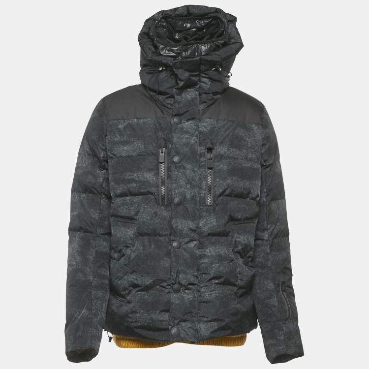 مملوكة مسبقًا Moncler Grey Synthetic Grenoble Rodenberg Down Jacket XL