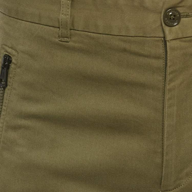 Pre Owned Moncler Green Gabardine Cargo Pants S