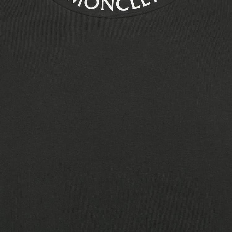 Pre Owned Moncler Black Cotton Knit Crew Neck T-Shirt L