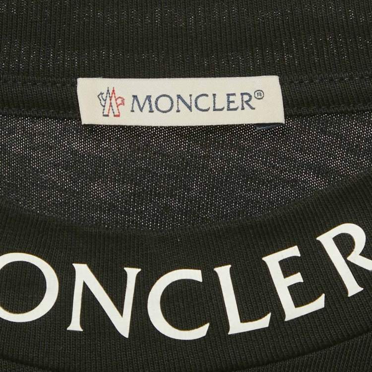 Pre Owned Moncler Black Cotton Knit Crew Neck T-Shirt L