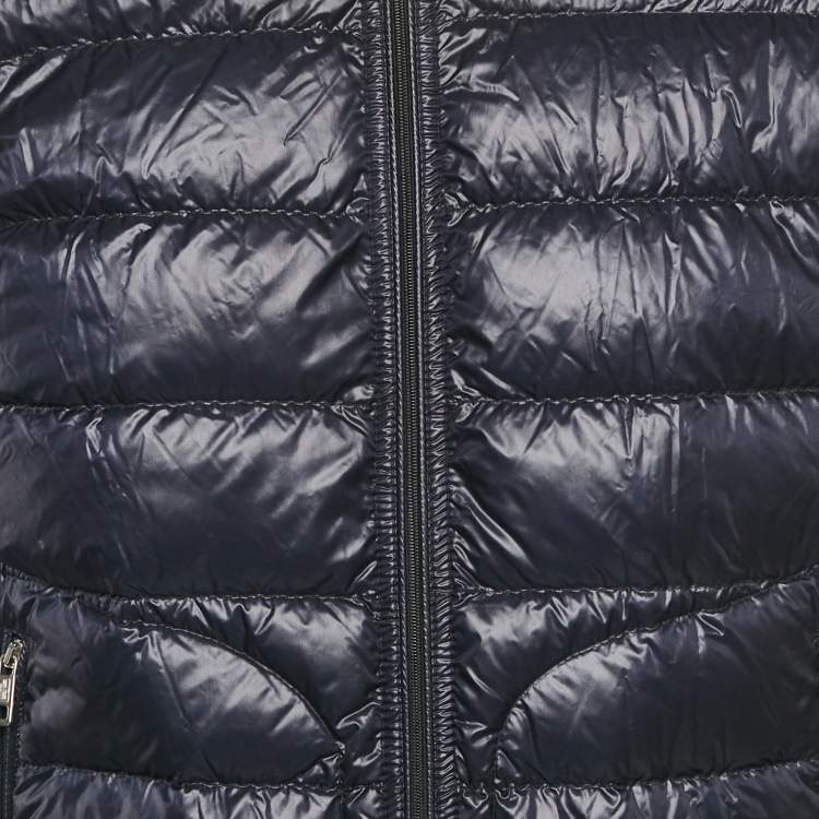 Pre Owned Moncler Navy Blue Nylon Down Puffer Jacket M