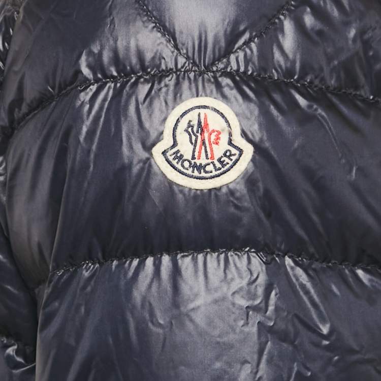 Pre Owned Moncler Navy Blue Nylon Down Puffer Jacket M