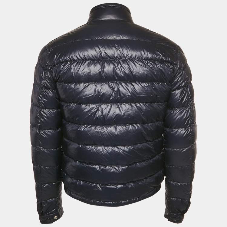 Pre Owned Moncler Navy Blue Nylon Down Puffer Jacket M