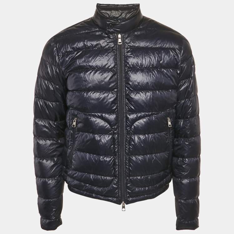 Pre Owned Moncler Navy Blue Nylon Down Puffer Jacket M