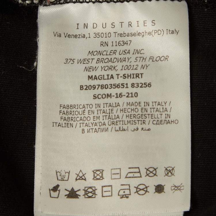 مملوكة مسبقًا تي شيرت مونكلير أسود مطرز متزلج جيرسي مقاس كبير - لارج