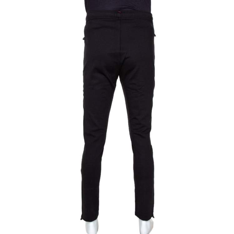 Pre Owned Moncler Black Knit Zipper Detail Pants M