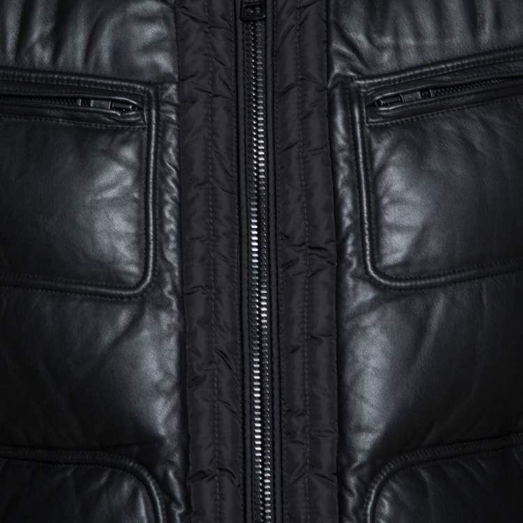 Pre Owned Moncler Black Down Quilted Allemand Jacket XL
