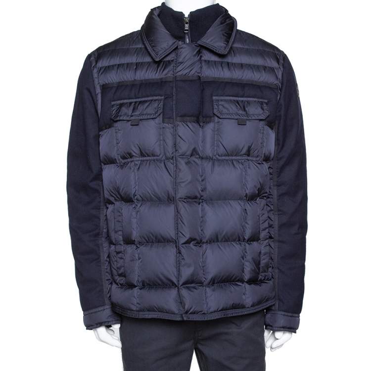 Moncler Navy Blue Down Quilted Wool 