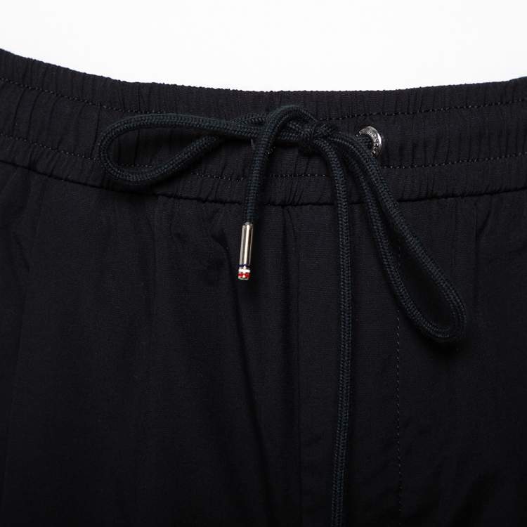 Pre Owned Moncler Black Cotton Drawstring Detail Pants XL